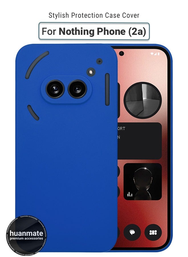 huanmate Nothing Phone (2a) Silicone Cover Blue - Premium 2.0mm TPU Silicon, Enhanced Camera Protection with Lens Shield, Shockproof & Water-Proof Cover for Nothing Phone (2a) - Image 1