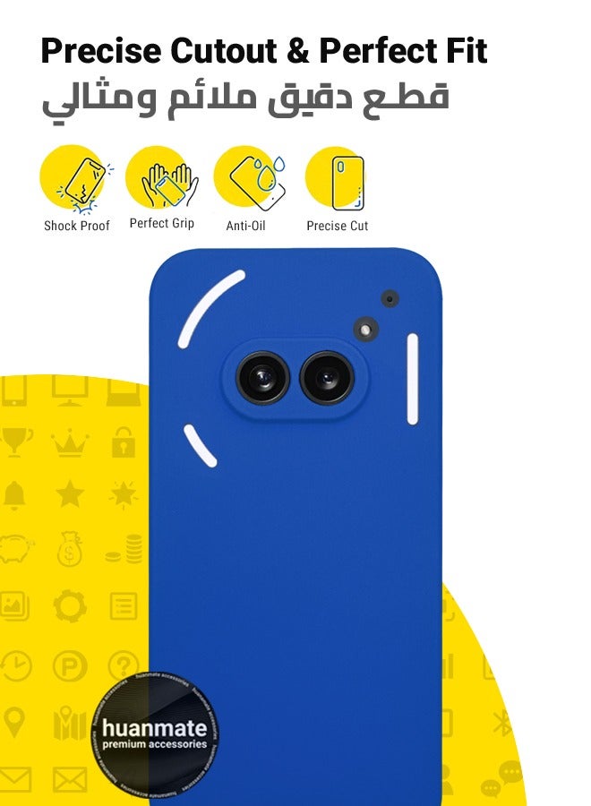 huanmate Nothing Phone (2a) Silicone Cover Blue - Premium 2.0mm TPU Silicon, Enhanced Camera Protection with Lens Shield, Shockproof & Water-Proof Cover for Nothing Phone (2a) - Image 2