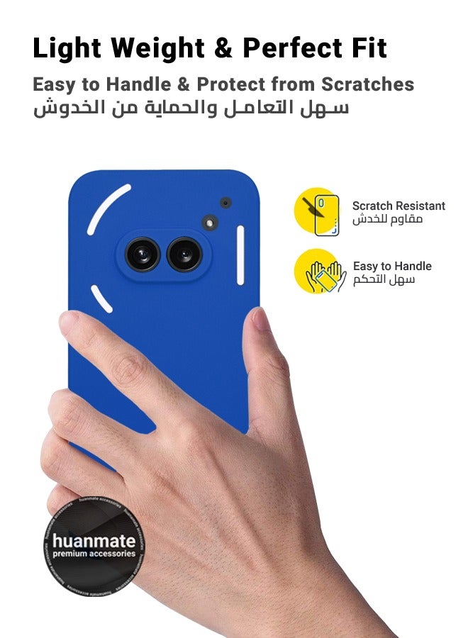 huanmate Nothing Phone (2a) Silicone Cover Blue - Premium 2.0mm TPU Silicon, Enhanced Camera Protection with Lens Shield, Shockproof & Water-Proof Cover for Nothing Phone (2a) - Image 3