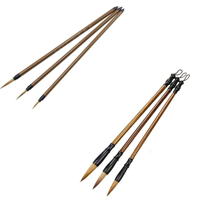 ARROLLIANT Chinese Calligraphy Brush Set – 6pcs Professional Brushes for Calligraphy, Drawing, Watercolor & Brush Art – Ideal for Beginners & Artists - Image 1
