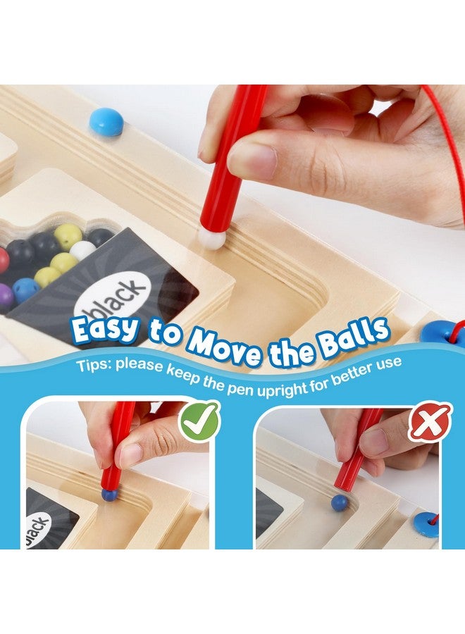 Aizweb Magnetic Color & Number Maze,Montessori Toys Wooden Magnetic Puzzle Board Color Sorting Counting Matching Toy,Toddler Learning Activities Fine Motor Skills Toy for Boy Girl 2 3 4 5 Year Old - Image 5