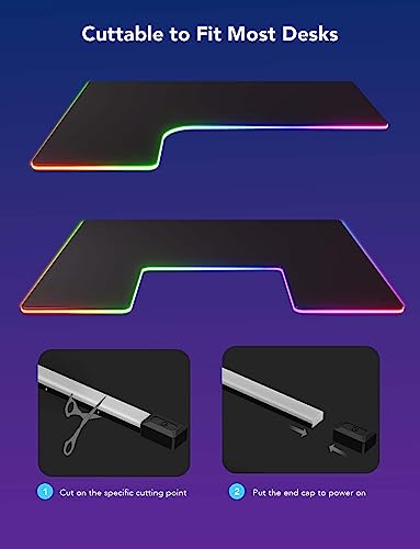 Govee RGBIC Neon Rope Lights for Desks, 16.4ft LED Gaming Desk Lights, Neon LED Strip Lights Syncing with Razer Chroma, Support Cutting, Smart App Control, Music Sync, Adapter (Only 2.4G Wi-Fi) - Image 5