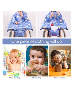 BIGTHREE Baby Weaning Bib, Waterproof Anti Dirty Baby Feeding Bibs, Long Sleeves Weaning Bibs for Eating, Attaches Fully Cover to Baby Highchair, Easy to Clean  - Image 2