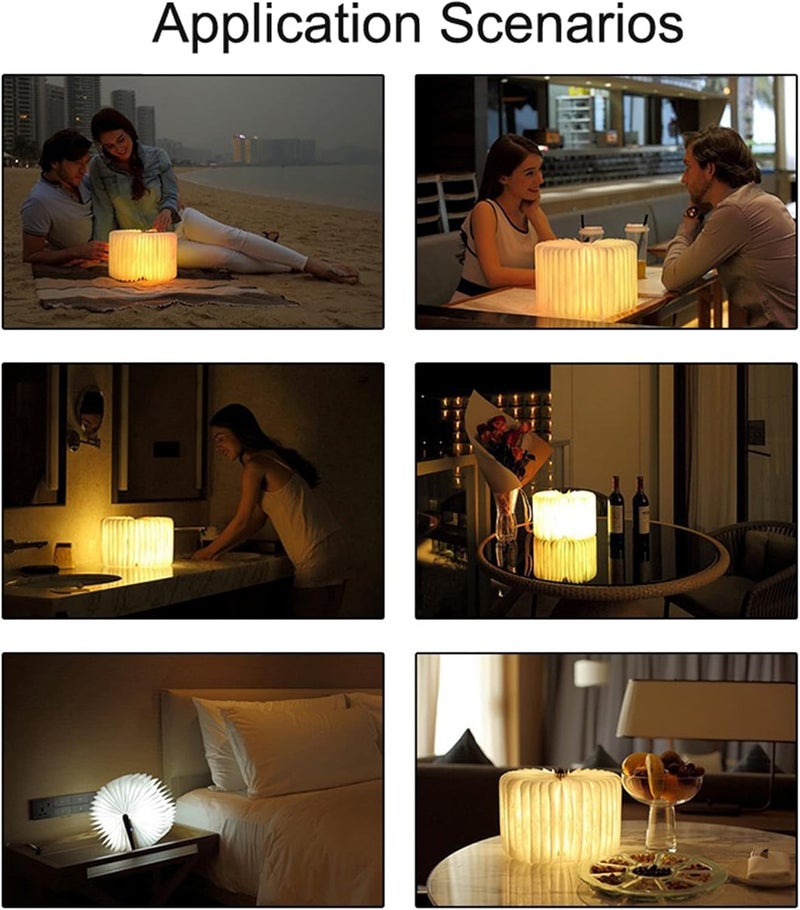 XERGY USB Rechargeable Wooden LED Book Lamp with 3 Color Modes, Foldable 360° Design, 1000mAh Battery - Mood Lighting, Night Light, Table & Bedside Decorative Lamp Unique Gifts for Book Lovers - Image 5