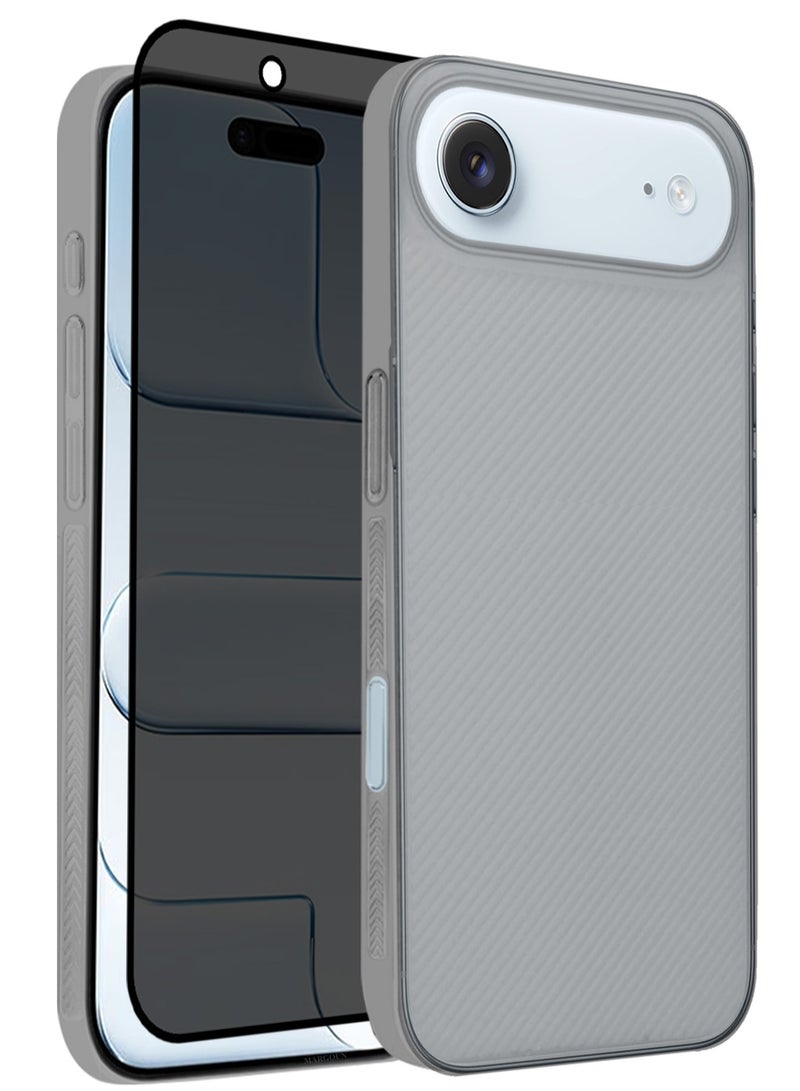 CATANES 2 Packs Case Cover for iPhone 17 Air - Sturdy Durable Ultra-Thin Case - Air Skin Line Design Transparent Back Cover - Drop Protection Cover  with Privacy Screen Protector - Black - Image 1