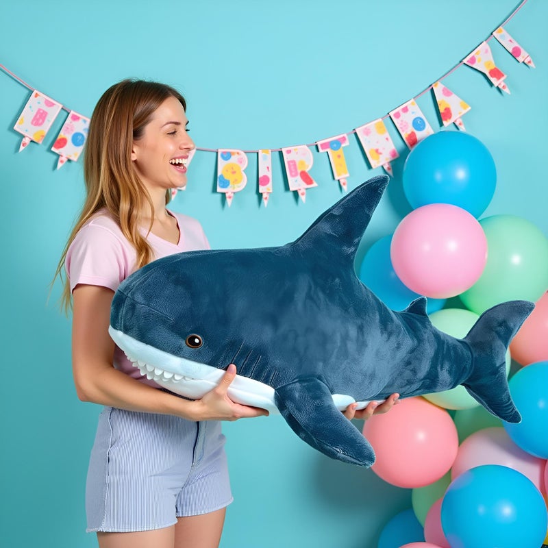 Ryttir 47.2 Inch XXXL Giant Shark Stuffed Animals,Chubbier Shark Pillow Soft Shark Plush Shark Body Pillow Stuffed Shark DÃ©cor, Perfect Chrismas Stress Relief Gift for Kids Women - Image 3