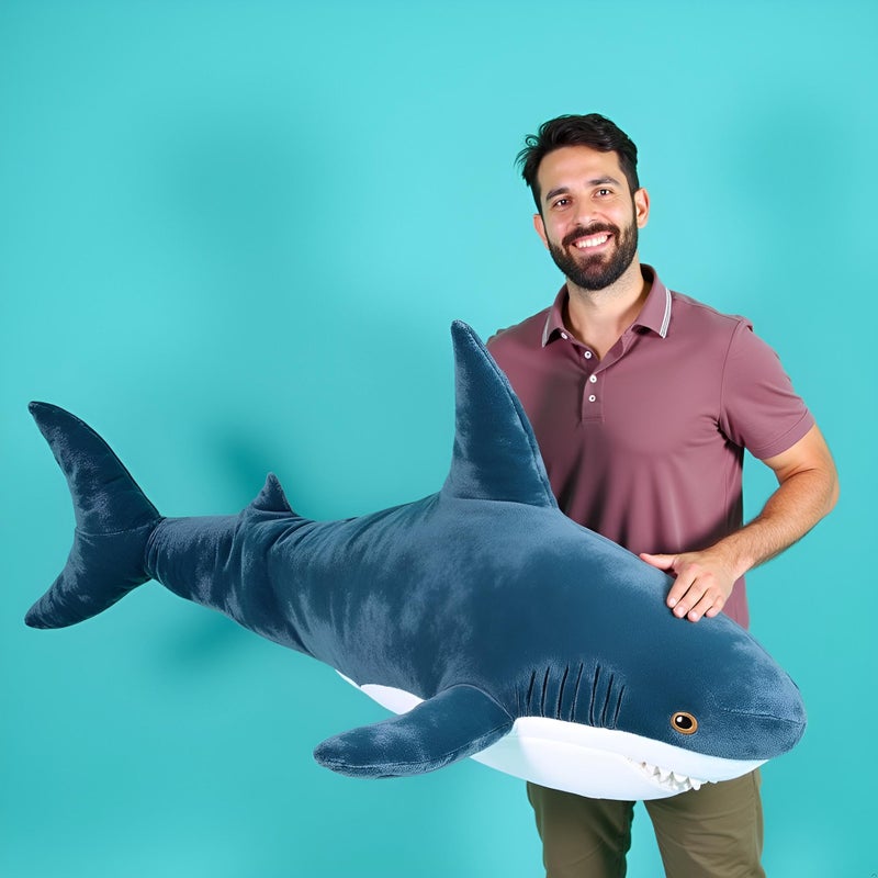 Ryttir 47.2 Inch XXXL Giant Shark Stuffed Animals,Chubbier Shark Pillow Soft Shark Plush Shark Body Pillow Stuffed Shark DÃ©cor, Perfect Chrismas Stress Relief Gift for Kids Women - Image 4