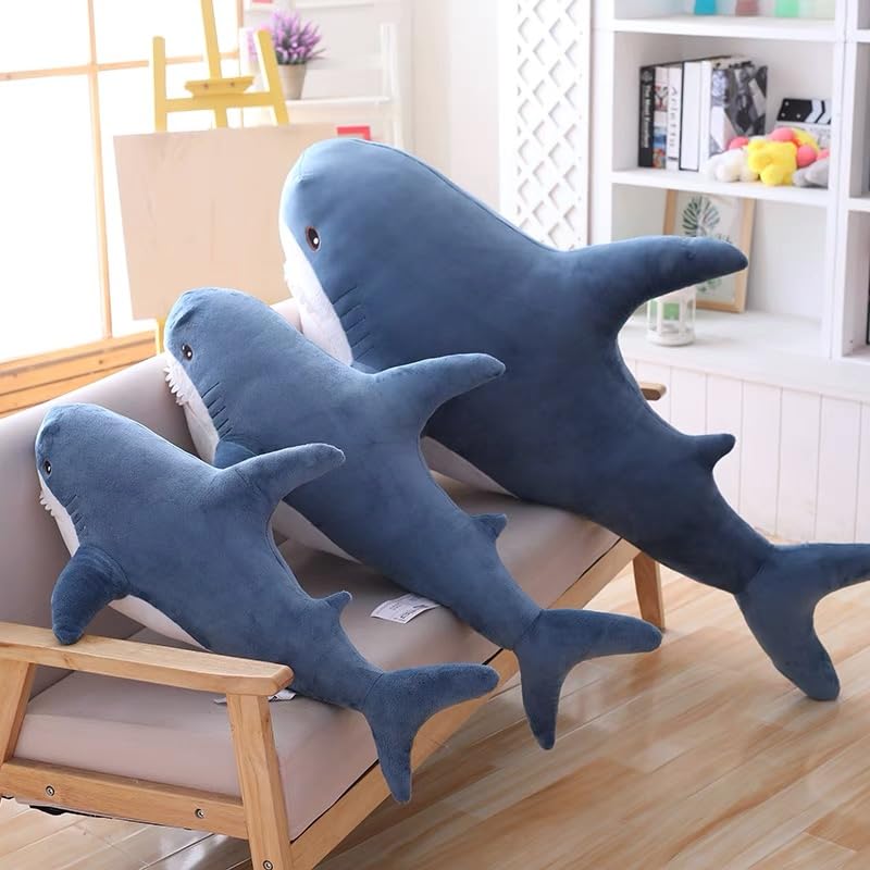 Ryttir 47.2 Inch XXXL Giant Shark Stuffed Animals,Chubbier Shark Pillow Soft Shark Plush Shark Body Pillow Stuffed Shark DÃ©cor, Perfect Chrismas Stress Relief Gift for Kids Women - Image 1