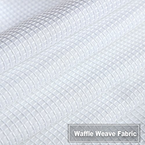 NANAN Tier Curtains,Waffle Weave Textured Short Curtains for Bathroom Waterproof Window Covering Kitchen Cafe Curtains - 30" x 36", White, Set of 2 - Image 5