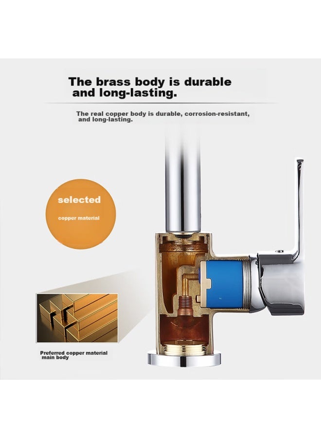 Larsd Kitchen Faucet, Hot And Cold Sink Faucet, Copper Body, Rotatable Dishwashing Sink Faucet F025 - Image 3