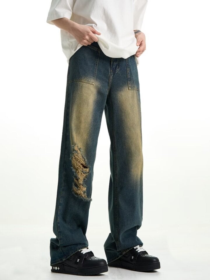 Unisex Classic Denim Jeans Loose Fit Daily Outdoor Wear - Image 1
