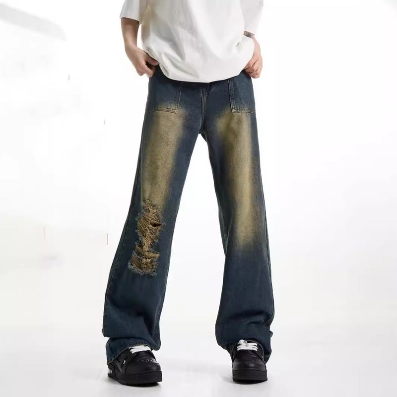 Unisex Classic Denim Jeans Loose Fit Daily Outdoor Wear - Image 3