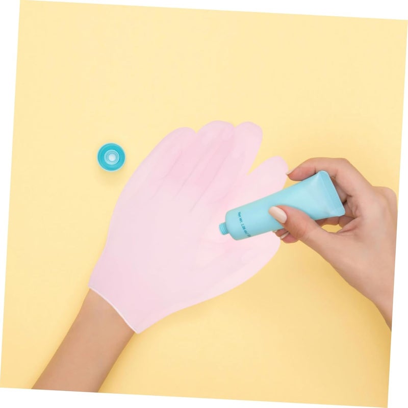 2Pairs Gel Moisturizing Gloves and Socks Hand and Foot Care Overnight Hydration Soft and Stretchy Nonslip Design Pink - Image 4