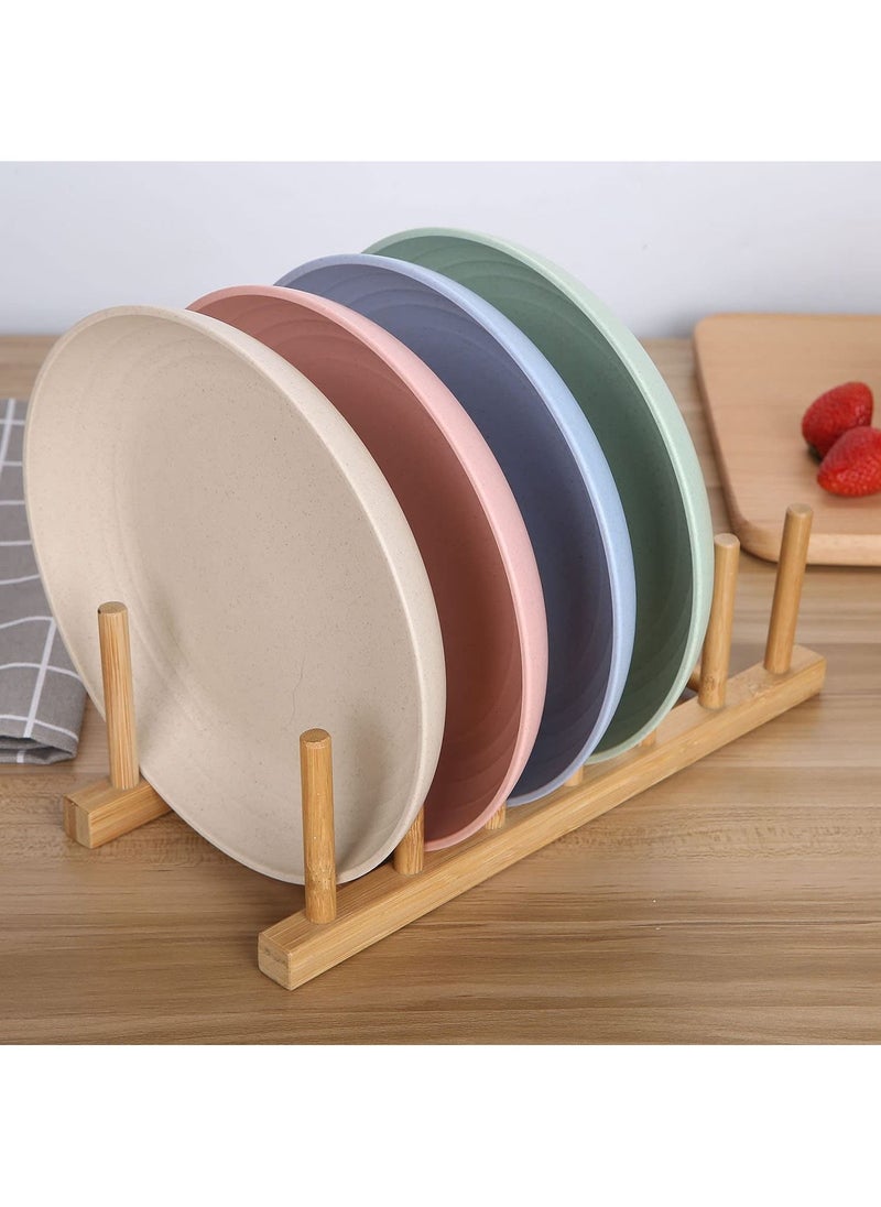 MileMelo - 4-Piece Wheat straw life Unbreakable Plates Reusable Plate Set Healthy for Kids Children Toddler & Adult, BPA Free & Eco-Friendly Medium 20cm - Image 1