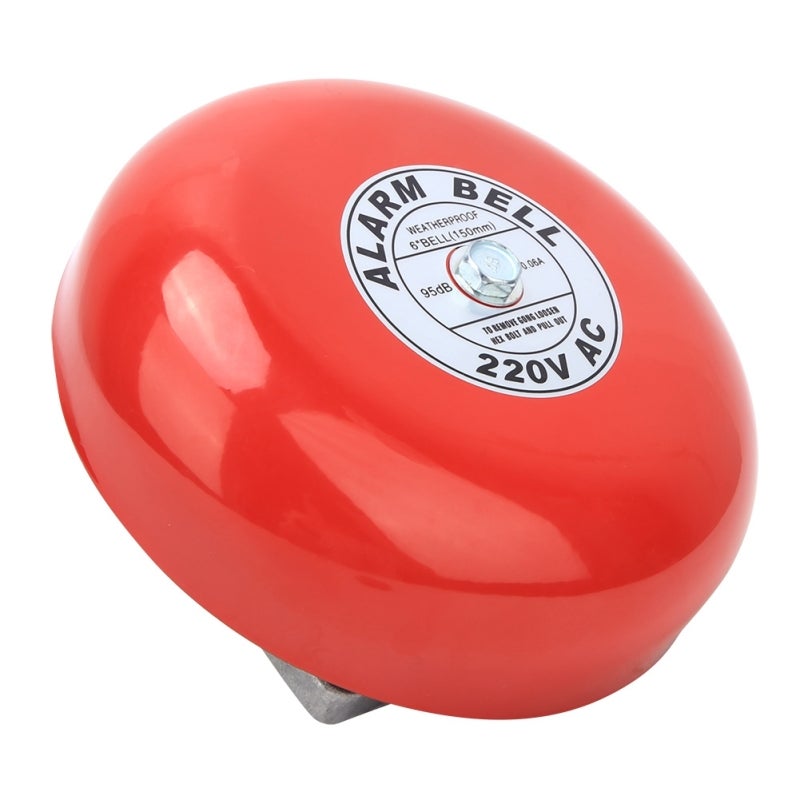 Fire Alarm Bell: 95+ dB Red Premium Metal - Electromagnetic Interference Free Long Lifespan Fire Alarm for Industrial Architectural Applications - Image 5