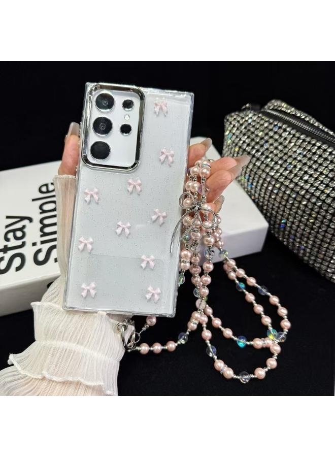 S-TOP Case For Samsung Galaxy S22 Ultra 5G Little Fresh Bow Neck Chain TPU Phone Case - Image 1