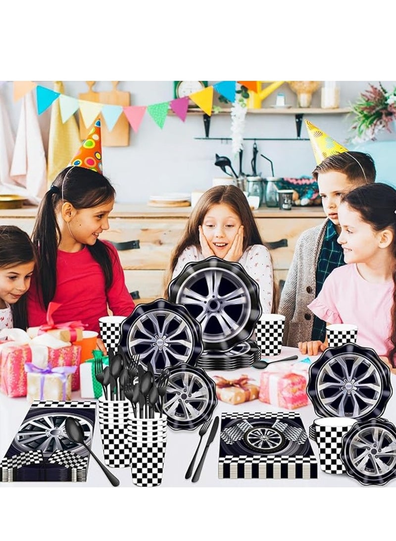 ThePartyPopper Racing Car Theme Tableware Set: 72-piece Race Car Party Supplies set - Image 5