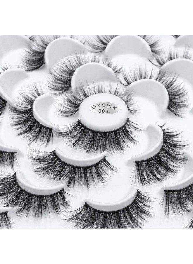 DYSILK Lashes Mink Eyelashes False Eyelashes 10 Pairs 6D Faux Mink Lashes Pack Eye Lashes Cat Eye Lashes Fluffy Eyelashes Fake Lashes Reusable False Eyelashes Wispy 15Mm - Image 2