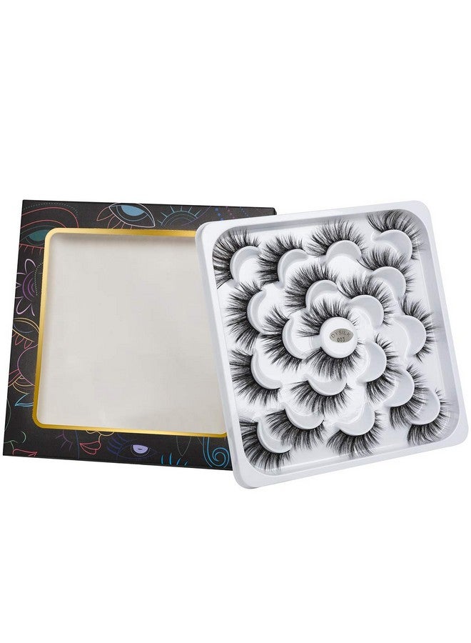 DYSILK Lashes Mink Eyelashes False Eyelashes 10 Pairs 6D Faux Mink Lashes Pack Eye Lashes Cat Eye Lashes Fluffy Eyelashes Fake Lashes Reusable False Eyelashes Wispy 15Mm - Image 5