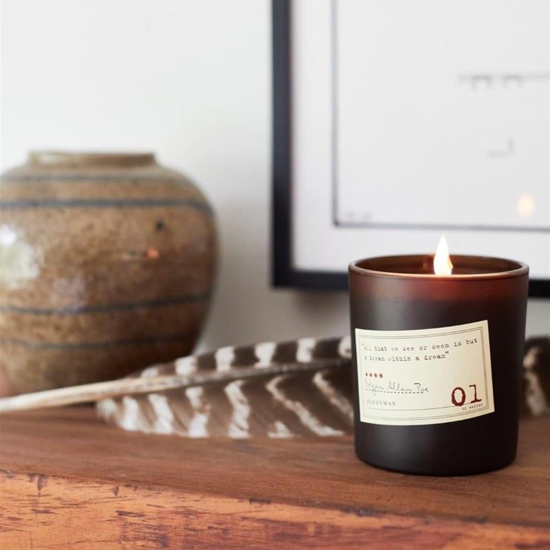 Paddywax Scented Candles Library Edgar Allan Poe Luxury Artisan Candle, 6.5-Ounce, Cardamom, Absinthe & Sandalwood - Image 2