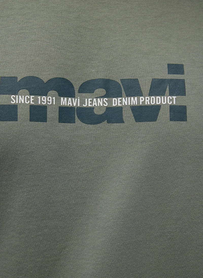 MAVI Mavi Logo Printed Khaki T-Shirt