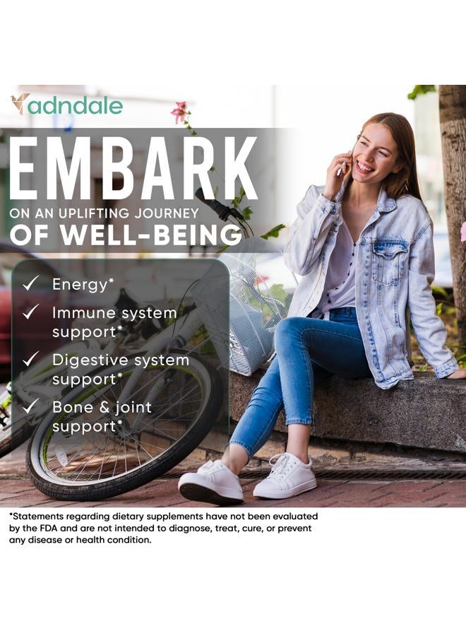 Adndale كبسولات طحالب البحر وزيت الحبة السوداء والأشواغاندا والزنجبيل - Image 2