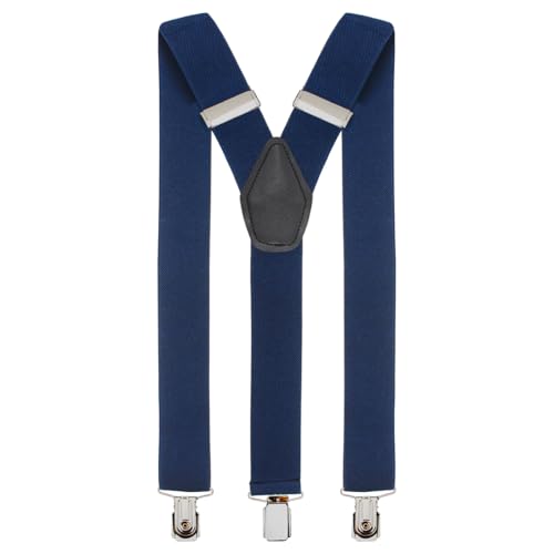 Peluche Back to Basic - 3.5cm Navy Blue Coloured 3.5cm strap width suspender for men - Image 1