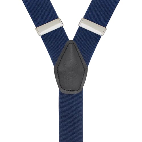 Peluche Back to Basic - 3.5cm Navy Blue Coloured 3.5cm strap width suspender for men - Image 5