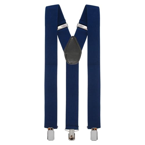 Peluche Back to Basic - 3.5cm Navy Blue Coloured 3.5cm strap width suspender for men - Image 4