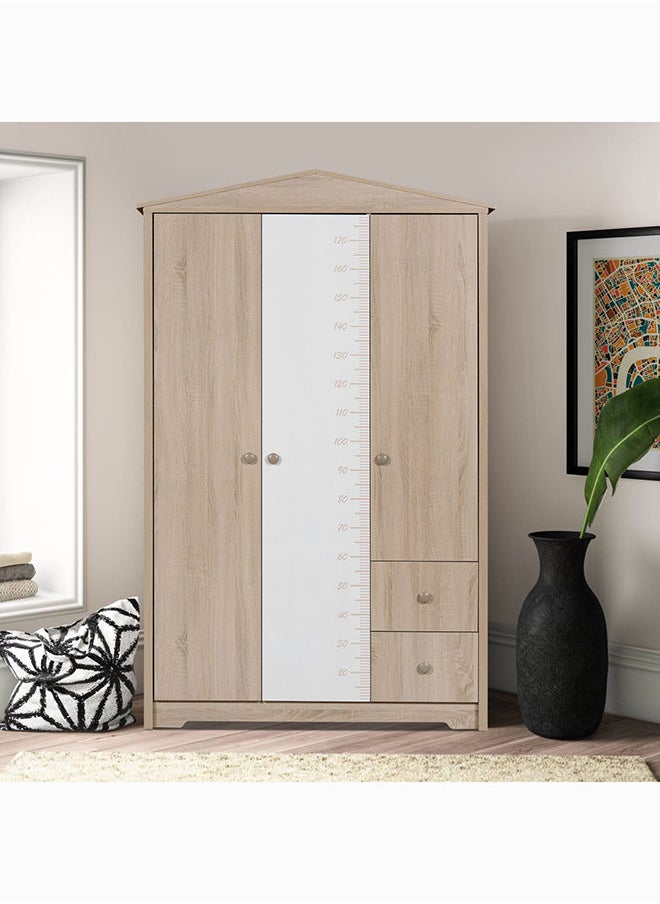 Home Box My House 3-Door Wardrobe With 2 Drawers 50 x 195 x 124.55 cm  - Image 1