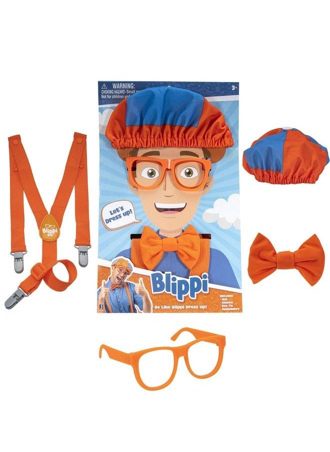 Blippi - Costume Roleplay Accessories Perfect For Dress Up And Play Time Includes Iconic Orange Bow Tie Suspenders Hats And Glasses For Young Children And Toddlers Roleplay Set - Image 1