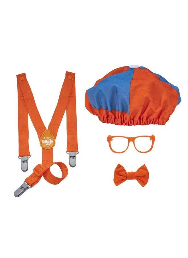Blippi - Costume Roleplay Accessories Perfect For Dress Up And Play Time Includes Iconic Orange Bow Tie Suspenders Hats And Glasses For Young Children And Toddlers Roleplay Set - Image 1
