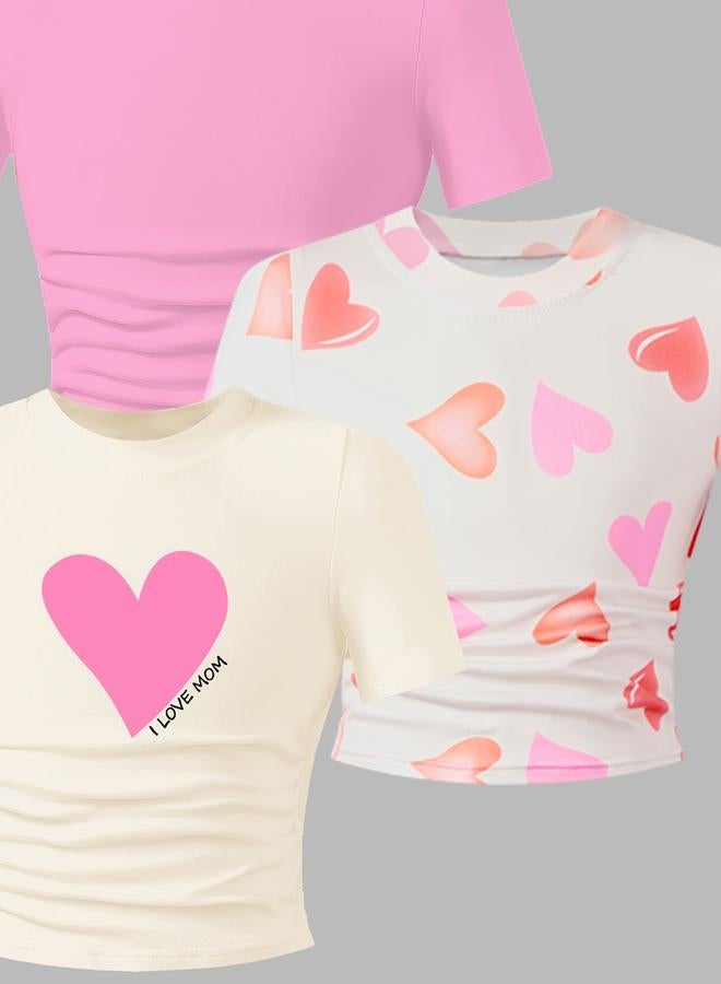 تايك تو مجموعة من 3 - تيشيرت بتفاصيل مزمومة - Image 3