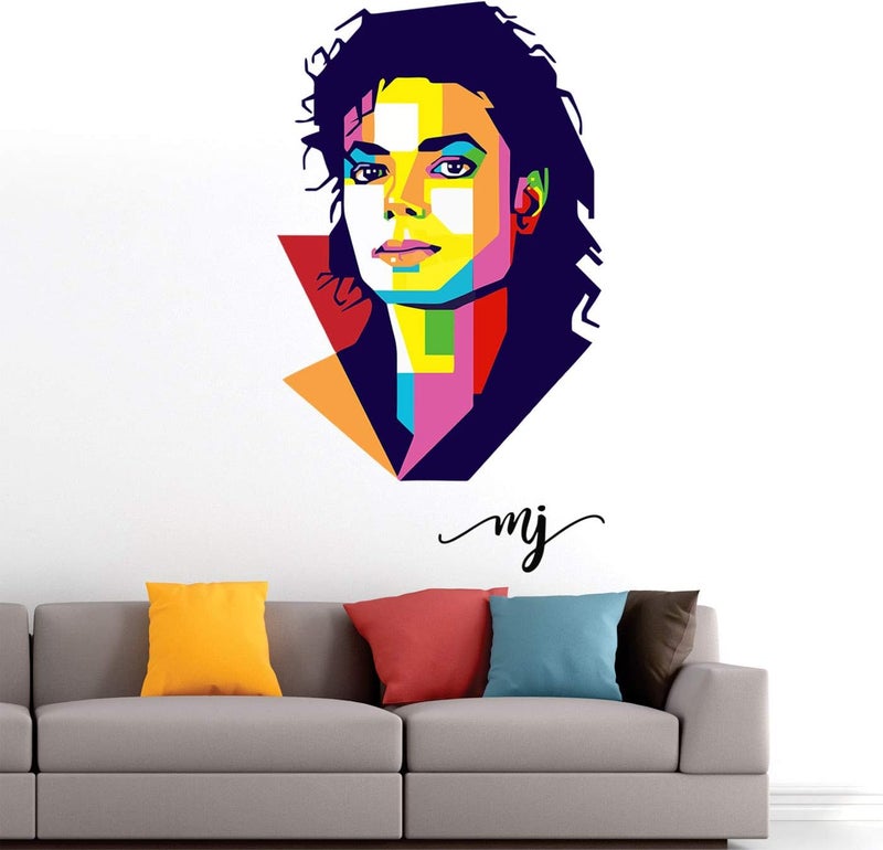 StickMe 'Michael Jackson - Music- Pop - King - Modern Art - Warp Art - Creative - Colourful Wall Sticker' -SM574 (PVC Vinyl - 105cm X 60 cm) - Image 1