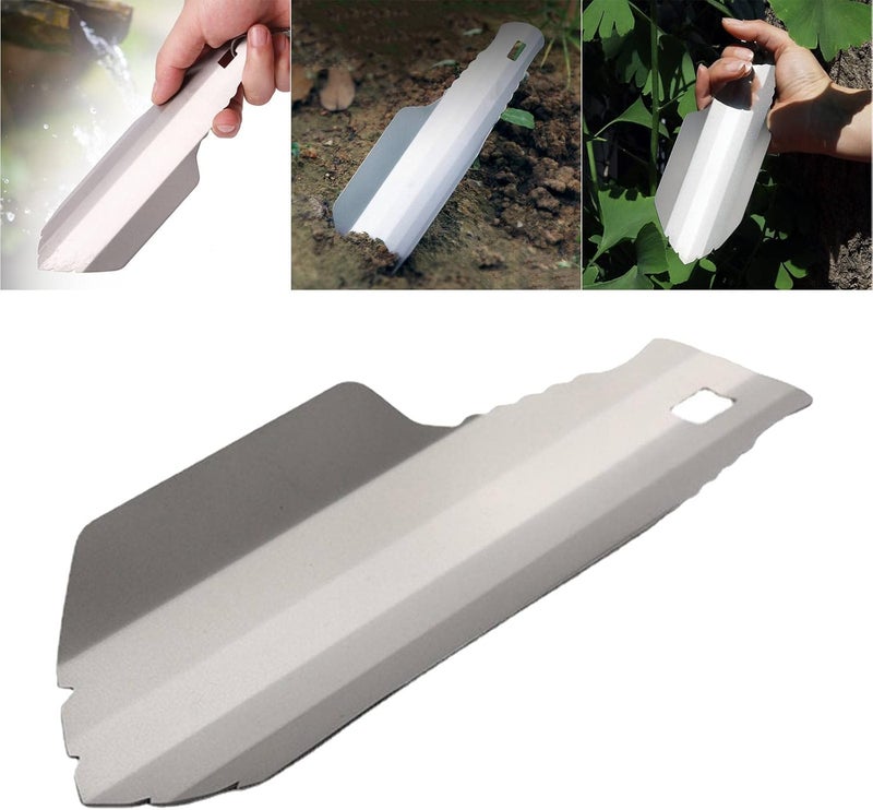 كلاراكو مجرفة محمولة من التيتانيوم النقي، خفيفة الوزن للغاية وصغيرة الحجم، متعددة الاستخدامات، مناسبة للتخييم والحفر والحدائق والصيد. - Image 5