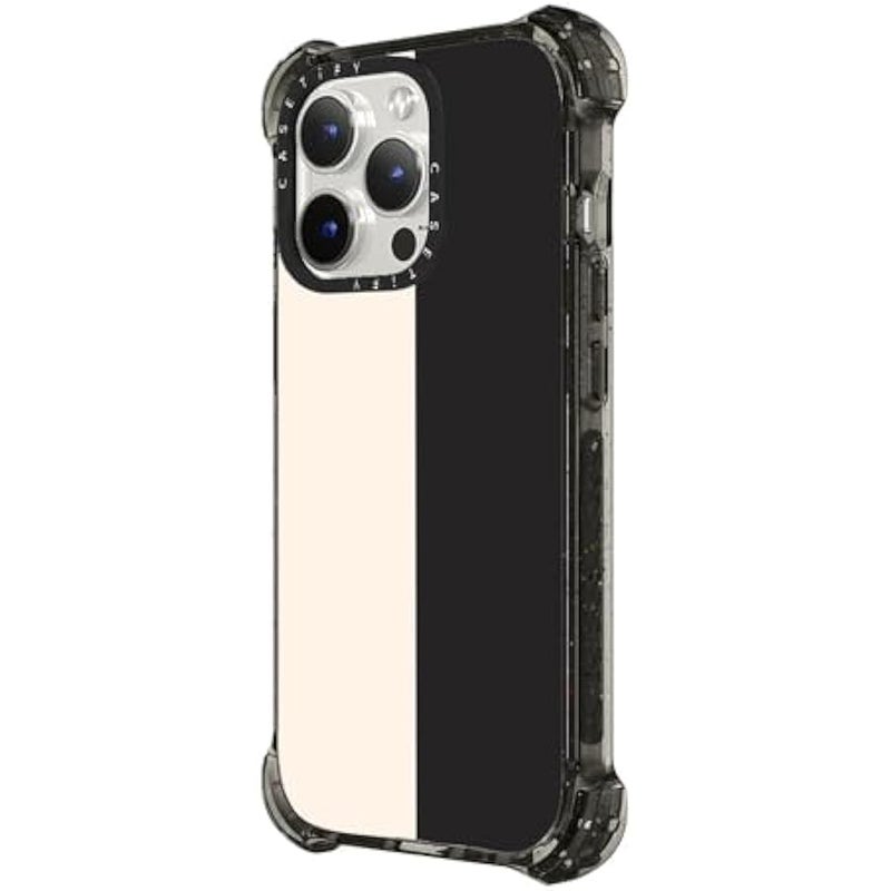 Casetify Bounce iPhone 15 Pro Case 【6X Military Grade Drop Tested / 21.3ft Drop Protection/Compatible with Magsafe】 - White/Black Colorblock - Clear Black - Image 5