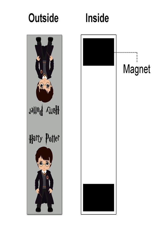 MyTees (Set of 7) Cute Magnetic Bookmark Gifts for Book Lovers | Book Marks for Book Lovers | Bookmarks Aesthetic for Books | Cartoon Magnetic Bookmarks (Harry Potter, Large (15X4 Cms)) - Image 3