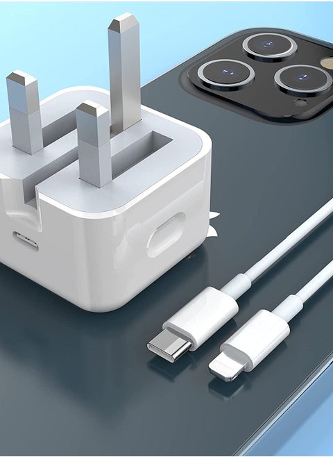 iPhone Fast Charger, 20W PD USB C Wall Charger Block Power Adapter with 6FT Type C to Lightning Cable Cord for iPhone 13/13Pro/12/12 Pro Max/11/11Pro/XS/Max/XR/Max/XR/X