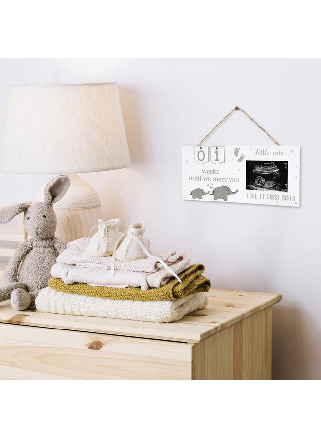 Glodecart Baby Sonogram Picture Frame for Gender Reveal Decorations, Baby Countdown Sonogram Frame for Expecting Mother's Day Pregnancy Gifts, Elephant Love At First Sight Frame Ultrasound - Image 3