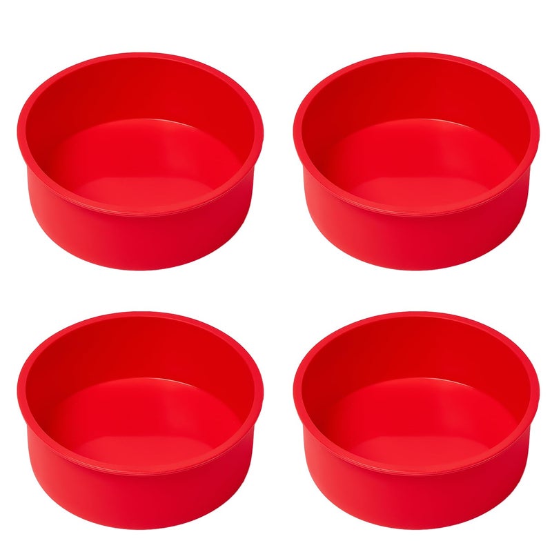 saphe Silicone 6 Inch Cake Pans - Round Baking Molds, Set of 4 Cake Molds for Layer Cake, Cheesecake, Rainbow Cake - Image 1