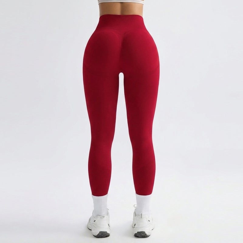 Seamless Peach Butt Lifting Yoga Leggings High Waist Tummy Control - Image 3