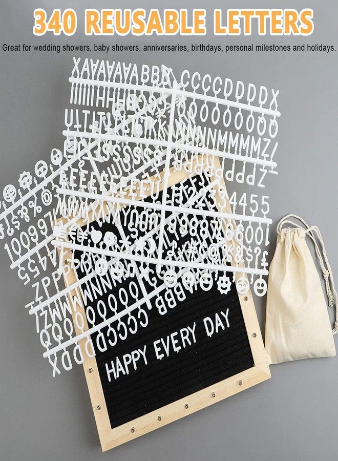 Climberty Wood 10x10 Inches Felt Letter Board with LED Lights for Signage Message,Announcement,Wall Decor,Changeable Message Board with Stand,340 White Letters & Symbols,Scissors & Drawstring Bag - Image 5
