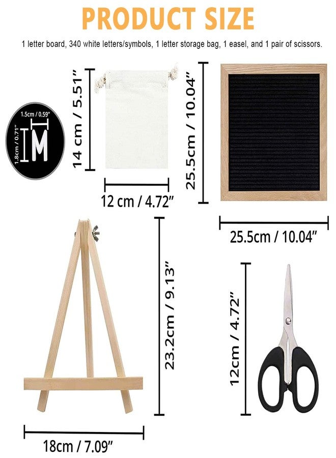 Climberty Wood 10x10 Inches Felt Letter Board with LED Lights for Signage Message,Announcement,Wall Decor,Changeable Message Board with Stand,340 White Letters & Symbols,Scissors & Drawstring Bag - Image 2