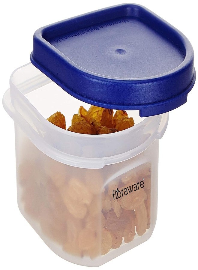 Floraware Modular Plastic Storage Containers | Airtight Jars with Lids | Stackable Design for Grains, Spices, Snacks & More | Transparent & Space-Saving (Blue, Pack of 6) - Image 3