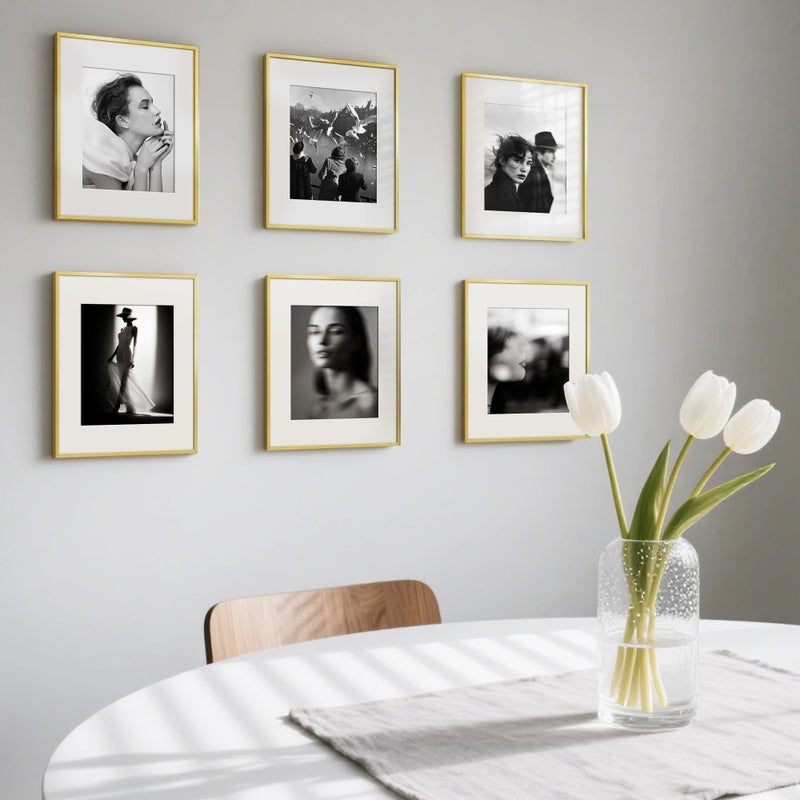upsimples Aluminum 11x14 Picture Frame Gold, Display Photo 8x10 with Mat or 11 x 14 without Mat, Wall Hanging Metal Poster Frame with Acrylic Cover, 1 Pack - Image 2