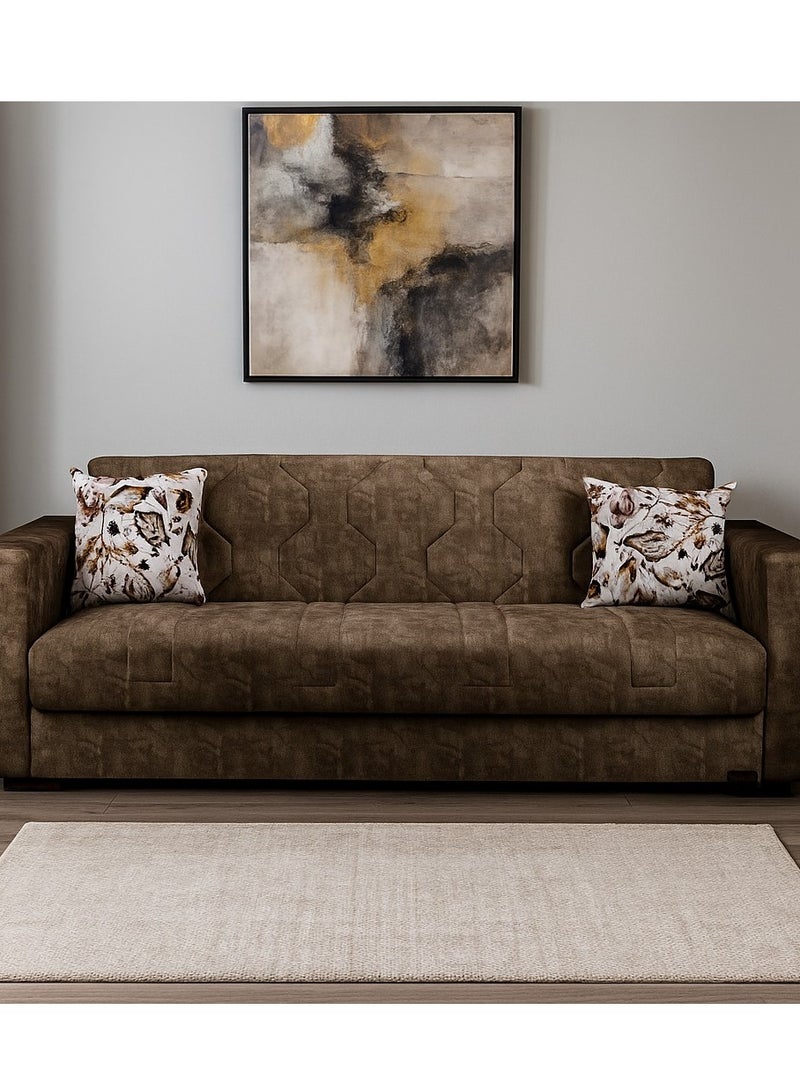 Aldora - Sofa Bed 3-Seater - Galaxy Brown - Image 1