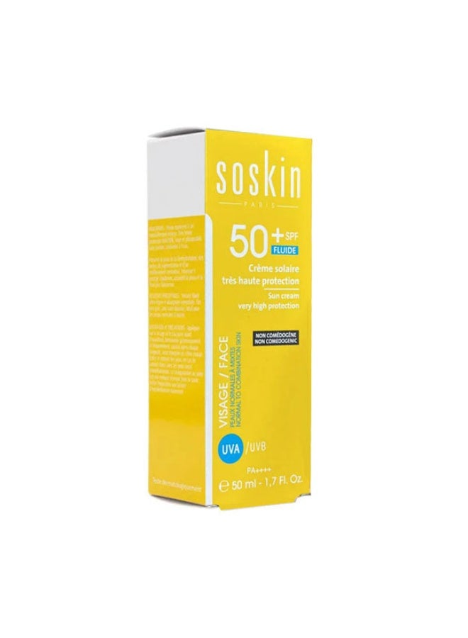 كريم واقي من الشمس 50+ SPF سائل حماية عالية 50 مل