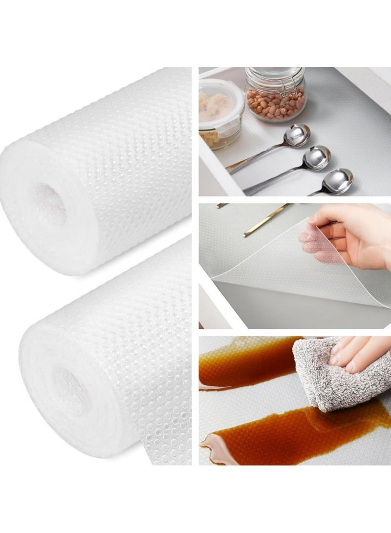 5 Rolls kitchen drawer liners ,Non Adhesive Cabinet Drawer Liners,Non Slip Waterproof Strong Grip Pantry Shelves Liners for Refrigerator Closet Cupboard Mat Bathroom Drawer( 45 * 150 cm)  - Image 1