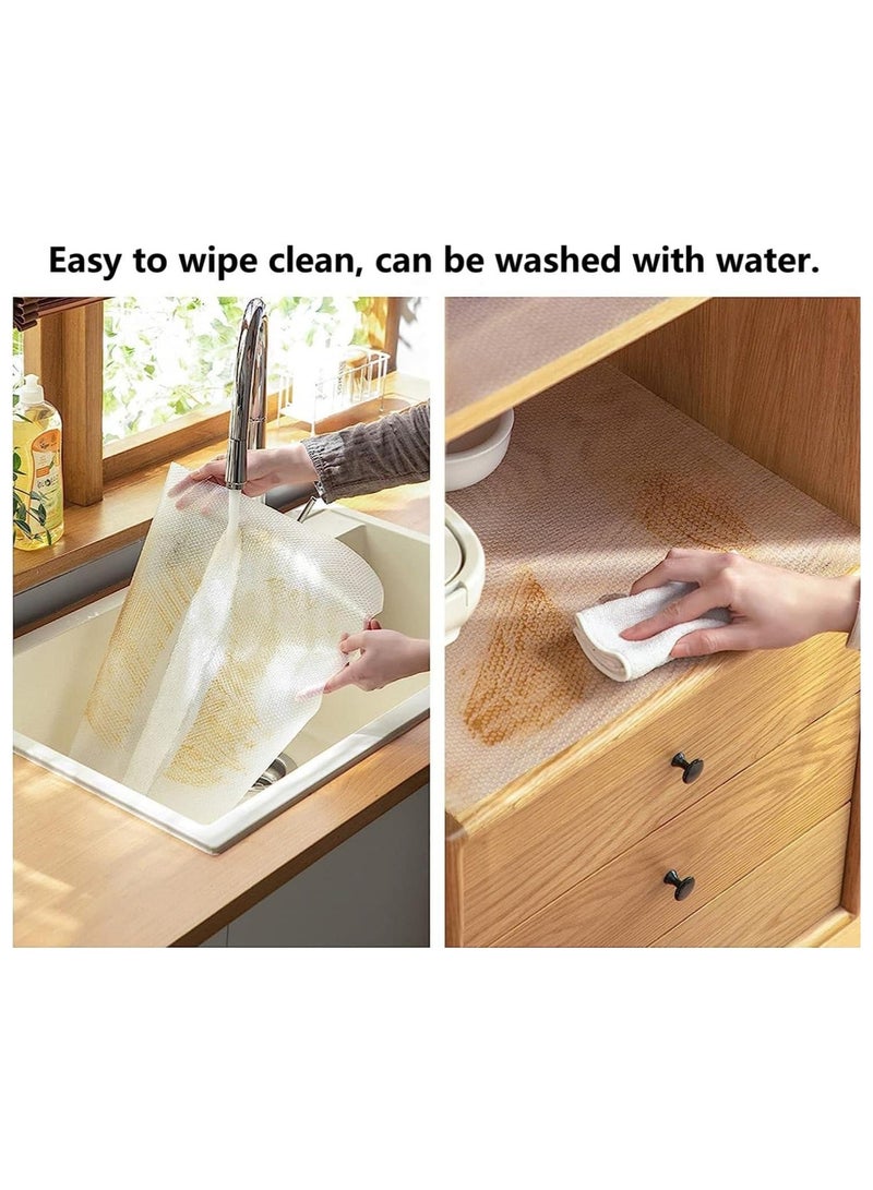 5 Rolls kitchen drawer liners ,Non Adhesive Cabinet Drawer Liners,Non Slip Waterproof Strong Grip Pantry Shelves Liners for Refrigerator Closet Cupboard Mat Bathroom Drawer( 45 * 150 cm)  - Image 2