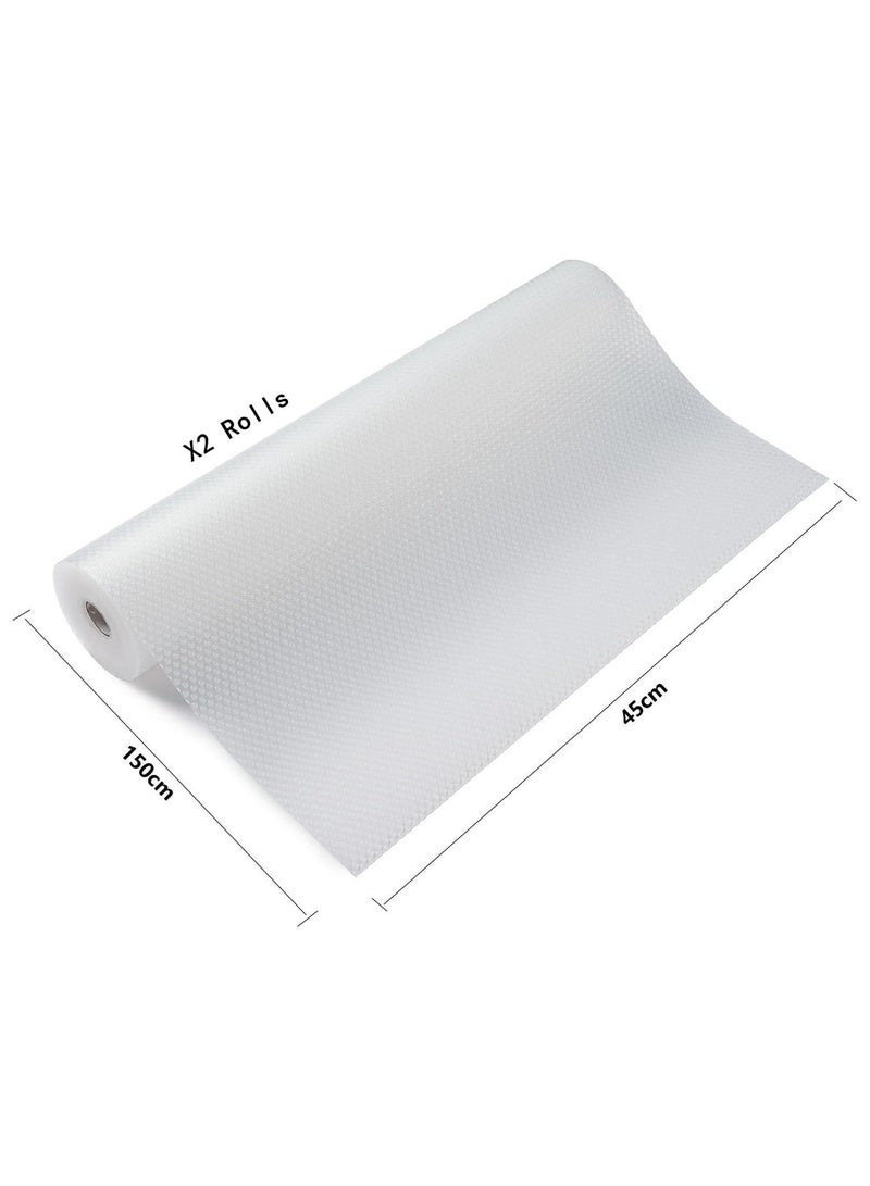 5 Rolls kitchen drawer liners ,Non Adhesive Cabinet Drawer Liners,Non Slip Waterproof Strong Grip Pantry Shelves Liners for Refrigerator Closet Cupboard Mat Bathroom Drawer( 45 * 150 cm)  - Image 4
